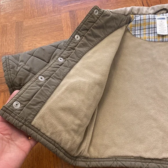 Gymboree Quilted Puffer Jacket in Olive and Beige - Picture 11 of 15